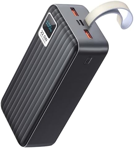 Ultra-High Capacity 50000 m Ah Power Bank – Fast Charging Portable Charger with PD 22.5 W USB C Output, QC 4.0 Technology, and LED Battery Display – Triple Device Compatibility for i Phone, Samsung, i Pad, and More – Ideal for Travel and Outdoor Use