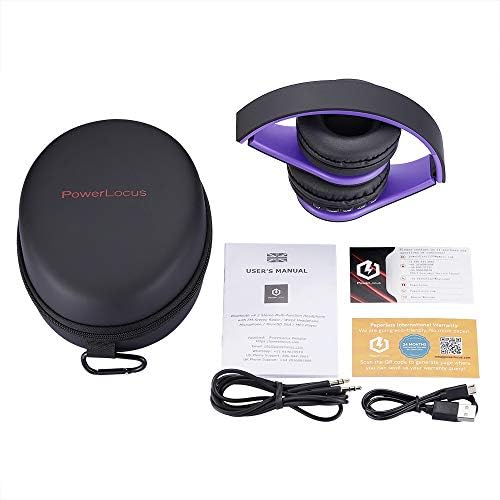 Experience the Ultimate in Comfort and Sound with Power Locus Stylish Purple & White Wireless Over-Ear Headphones – Hi-Fi Stereo Quality, Foldable Design for Travel, 12-Hour Battery Life, and Built-In Microphone for Hands-Free Calls – Perfectly Compatible with i Phone, Samsung, and LG Devices