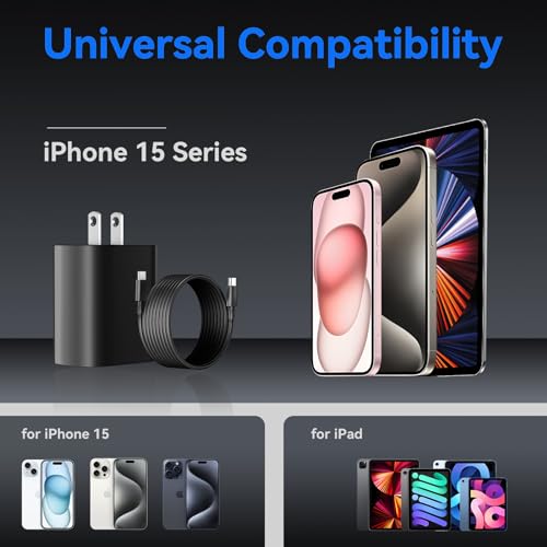 Ultimate i Phone 16 Pro Max Fast Charger with 8 FT USB-C Cable – High-Speed Wall Adapter in Stylish Purple – Compatible with i Phone 15 Series and i Pad Pro – Perfect for Quick Charging on the Go – Enhance Your Charging Experience with Extended Reach and Reliability