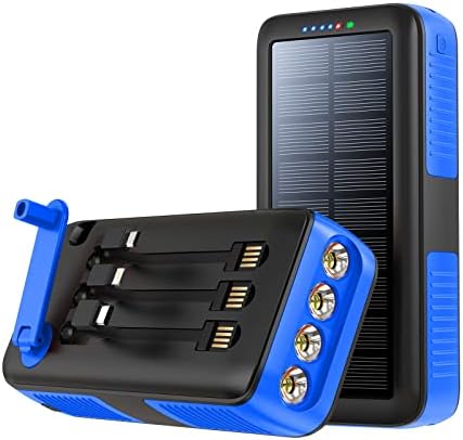Ultimate 63200 m Ah Solar Power Bank with Hand Crank & 4 LED Flashlights – Fast Charging Emergency Battery Pack for Hiking, Camping, and Survival – Unmatched Durability and Safety Features for All Outdoor Adventures – Dual Input & Output Compatibility, Water & Drop Resistant Design for Extreme Conditions