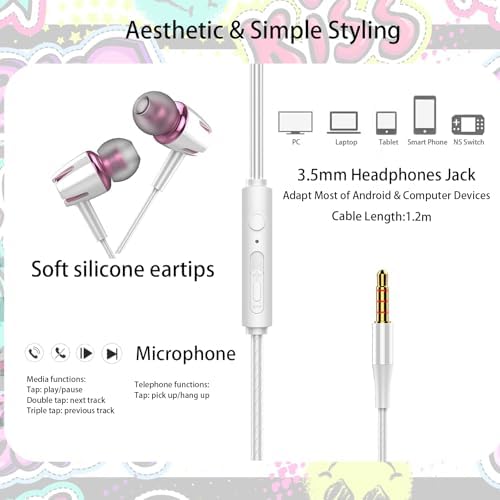 Beach Blue Kids Wired Earbuds – Ultra-Comfortable In-Ear Headphones with Mini Ear Tips, Integrated Mic, and Travel-Friendly Case – Superior Stereo Sound for Classroom Learning and Active Play – Ideal for Daily Use and On-the-Go Adventures