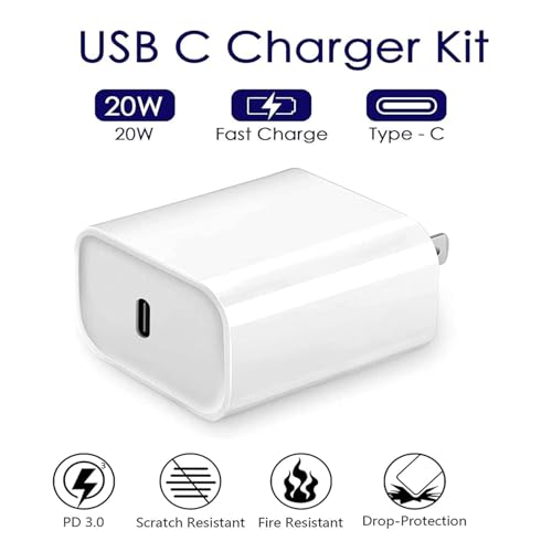Enhanced Speed and Versatility: Dual-Pack Fast Charging i Phone Charger with 6 FT USB-C to Lightning Cable – Compatible with i Phone 14 Pro Max, 14 Plus, 13 Pro, 12 Mini, 11, XS, XR, X & i Pad – Efficient Power Delivery for Home and Travel