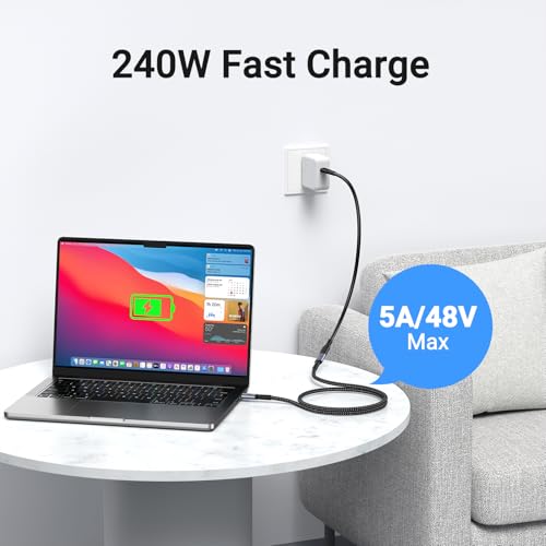Ultimate USB C Extension Cable 3.3 FT – Dual Pack of 240 W Fast Charging & 40 Gbps Data Transfer Cords for Seamless 8 K Video Connectivity – Type C Male to Female Adapter for i Phone 16/15 & PSVR2 – Superior Speed and Compatibility for Enhanced Device Performance
