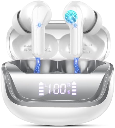 Donerton Advanced Bluetooth 5.4 Wireless Earbuds – Immersive Deep Bass In-Ear Headphones with Quad ENC Mics for Superior Noise Cancellation, 45-Hour Playback, IP7 Waterproof Charging Case – Ideal for Fitness Enthusiasts and Effortless Connectivity