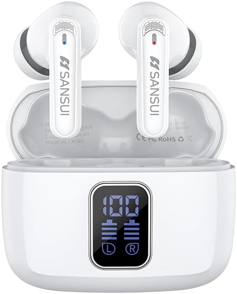 Revolutionize Your Audio Experience with SANSUI W9 TWS Earbuds – Advanced 5.4 Wireless Sports Headphones Featuring Ultra-Low Latency Gaming Mode, Superior Hi-Fi Stereo Sound from 10 MM Dynamic Drivers, and an Extended 23-Hour Battery Life with Convenient LED Indicator, Ideal for Gamers and Active Lifestyles