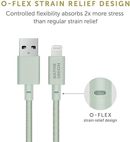Native Union Night Cable – 10 ft MFi Certified Lightning to USB-A Charger with Weighted Knot Design for Enhanced Stability – Ultra-Durable & Stylish Zebra Pattern for i Phone 14, 13 & Earlier Models – Elevate Your Charging Experience with Superior Length & Strength