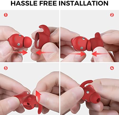 Aha Style Silicone Ear Hooks for Beats Studio Buds 2021 – 3 Pairs of Anti-Slip Covers for Ultimate Comfort and Secure Fit – Perfect for Running and Active Lifestyles – Classic Black Earbud Accessories Enhancing Audio Experience Without Charging Case Compatibility