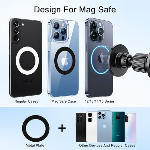 Mag Safe Car Vent Mount – Premium Magnetic Phone Holder for i Phone and Universal Devices – 360-Degree Adjustable View for Ultimate Hands-Free Driving Safety – Sleek Air Vent Design for Seamless Integration with Any Vehicle Interior – Boost Accessibility and Minimize Distractions While on the Road