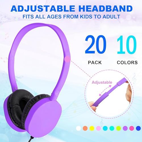Classroom-Ready 10 Pack Kids Headphones – Ultra-Comfortable & Robust Earbuds for Students, Toddlers, and Teens – Superior Sound Quality & Multi-Device Compatibility – Perfect Headphone Set for Enriching Educational Engagement