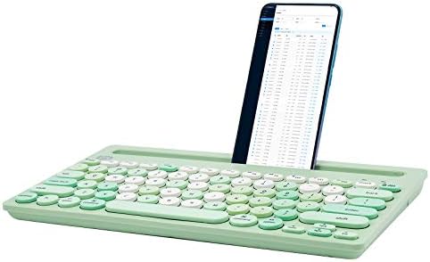 Elevate Your Typing Game with the HUO JI Wireless Multi-Device Keyboard – Effortlessly Connect to i Pad, PC, Tablet, and More! Dual-Mode Bluetooth & 2.4 G Functionality for Seamless Switching, Ergonomic Design, and Stylish Green Finish – Perfect for i OS, Android, and Windows Users!