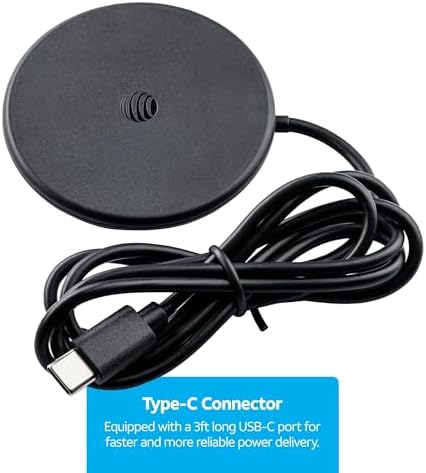 AT&T 15 W Magnetic Qi Wireless Charging Pad with Built-in Ring Stand – Fast USB-C Power Delivery for i Phone, Samsung Galaxy & Google Pixel – Sleek, Case-Friendly Design for Effortless Charging and Hands-Free Use