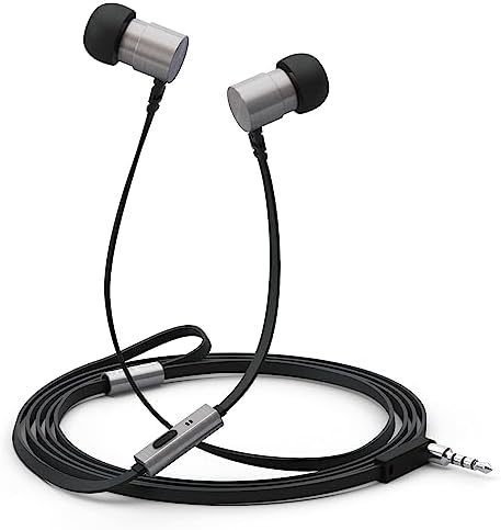 Elevate Your Audio Experience: Symphonized Metal Wired Earbuds with Built-in Microphone for Seamless Communication – Premium In-Ear Headphones for Computer, Laptop & Smartphone Use – Durable 3.5 mm Aux Jack Earbuds with Comfortable Fit and Tangle-Free Design