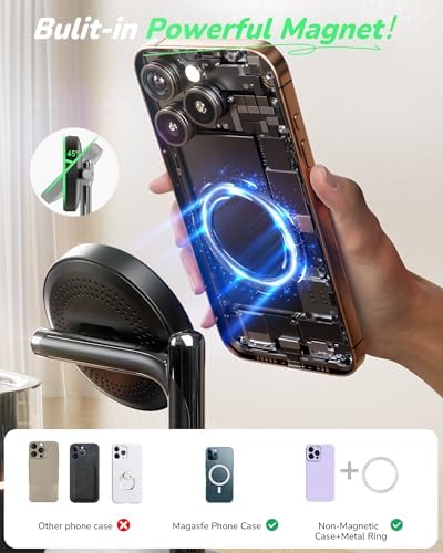 Ultimate 5-in-1 Wireless Charging Station with Alarm Clock and Night Light – Sleek Mag-Safe Dock for i Phone 16/15/14/13/12, Apple Watch & Air Pods – Fast Charging & Space-Saving Design for Nightstand Organization