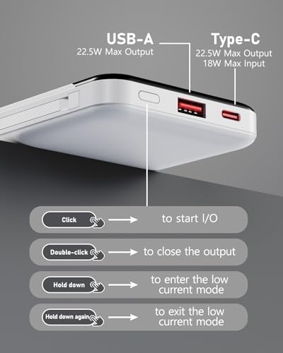 Compact 10,000 m Ah Power Bank – Fast Charging Portable Charger with Dual USB-C Compatibility for i Phone 16, Samsung, and Android Devices – Sleek Black Design for Ultimate Travel Convenience and Enhanced Device Performance