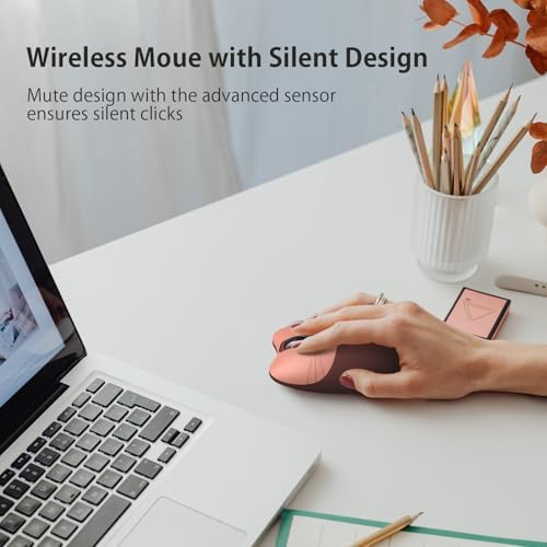 Adorable Pink Cat Wireless Silent Mouse – 2.4 GHz Plug and Play Optical Companion for Laptop & PC – Compact, Noise-Free Design Perfect for Home, Office, and Study Sessions – Cute Cat-Themed USB Nano Receiver Included