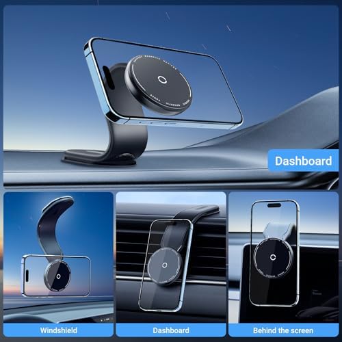 Revolutionary 15 W Magnetic Car Mount Charger – Premium Aluminum Alloy, Foldable Design for i Phone 16/15/14/13/12 Series – Unmatched Fast Wireless Charging & Effortless Dashboard/Windshield Installation for Modern Drivers
