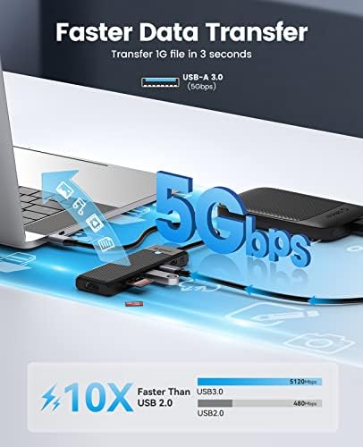 Ultra-Slim 4-Port USB 3.0 Hub by ORICO – High-Speed Data Splitter with 1.65 ft Extended Cable for Enhanced Connectivity, Perfect USB Adapter for Laptops, PCs, Mac Books, Xbox & More – Effortless Plug-and-Play Design for Seamless Device Management