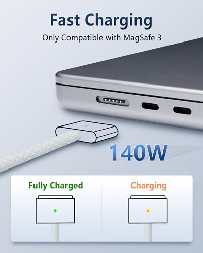 Magnetic USB-C Charging Cable (2 m) – Midnight Blue – Fast 3-in-1 Charge for Mac Book Air & Pro – Effortless Magnetic Connection, Durable Design for Ultimate Convenience – Perfect for Home & Office Use