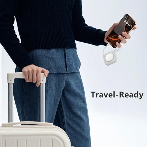 LUCKYDUO Ultra-Slim 10000 m Ah Power Bank with Integrated Dual Charging Cables and LED Battery Indicator – Elegant Travel Companion for Fast Charging i Phones, Samsung Devices, and More – Stylish Portable Charger for On-the-Go Power Solutions