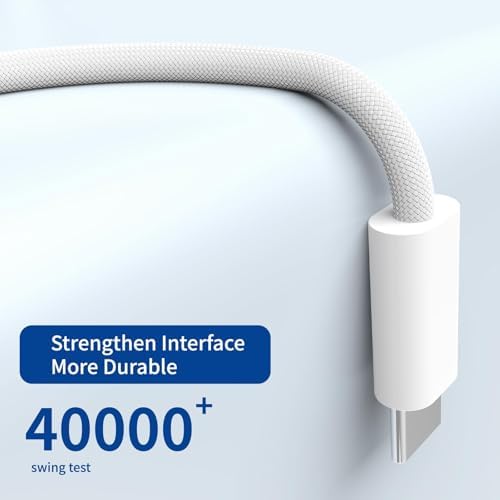 Premium 140 W Magnetic USB-C Charging Cable for Mac Book – 6.6 FT Right-Angle Cord Compatible with 2024/2023/2022 Mac Book Air M3/M2 & Pro M1/M2 Models – Durable Nylon Braided Design for Fast Power Delivery and Enhanced Convenience