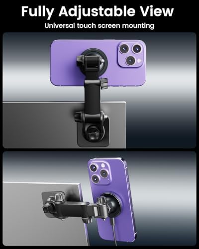 OHLPRO Mag Safe Car Charger Mount for i Phone 16/15/14/13 Pro Max – 15 W Fast Charging Phone Holder with 360° Rotation, Secure Adhesive Base for Tesla and Other Vehicles, Ultimate Magnetic Car Accessory for Safe Driving and Hands-Free Navigation – Perfect Gift for Tech Enthusiasts and Road Warriors