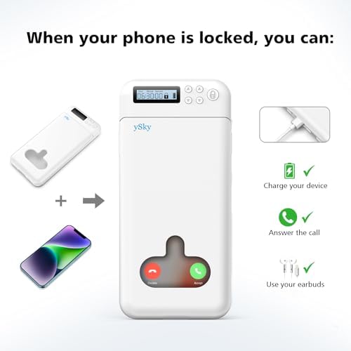 Cell Phone Lock Box with Timer,Portable Timed Phone Lock Box for iPhone and Android Phones, Self-Control Timer Phone Locker to Help Kids,Students Focus Back – Enhanced Compatibility and Speed