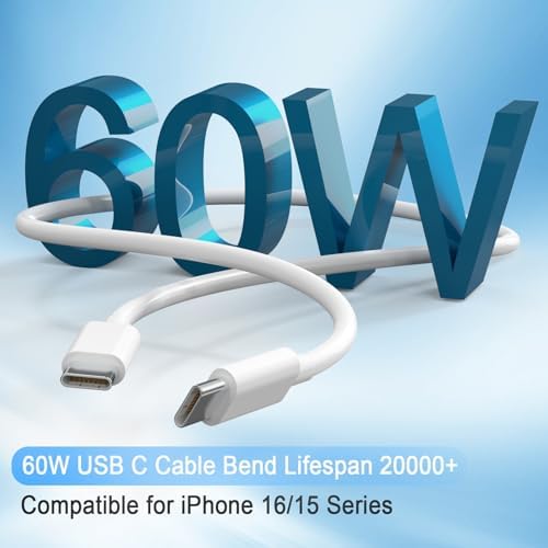 Ultimate 4-Pack USB-C Fast Wall Charger for i Phone 16 & 15 Series – High-Speed 6 ft Charging Cables Included for i Pad Pro, Samsung, and More – Enhanced Compatibility & Durability for Daily Use
