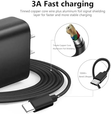 Maximize Your Charging Potential: 2-Pack 10 FT USB C Charger for Motorola Turbo Power Devices – Ultra-Fast Charging & Data Transfer Cables for Moto G Power, G Stylus, One 5 G UW Ace, and Edge Series – Robust Design with Reinforced Connectors for Unmatched Durability – Perfect for Home and On-the-Go Use