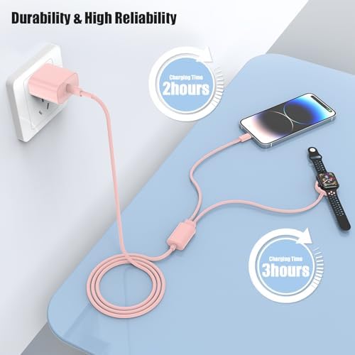 Revolutionary 2-in-1 USB C Magnetic Charger for Apple Devices – MFi Certified 20 W Fast Charge Cable with 6-ft Flexibility for Ultimate Convenience – Perfect Compatibility with Apple Watch Series 8/7/SE/6/5/4/3/2/1 and i Phone 14/13/12/11/XS – Your Premium Solution for Rapid Power Delivery on the Go