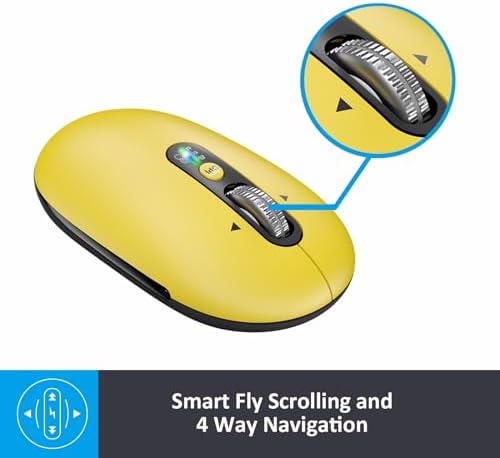 Ultra-Slim Wireless Bluetooth Mouse for Multi-Device Use – Lightweight Travel-Friendly Design with ±3000 DPI Precision, 4-Way Metal Scrolling, and 8 Customizable Buttons – Perfect for Laptops, Tablets, and Phones – Enjoy Quiet Operation and Long Battery Life for Enhanced Productivity