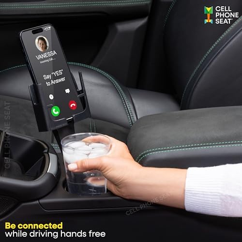 Smartphone Mounts for Cars or Trucks Made in USA by Cell Phone Seat, Universal Fit Including iPhone, Samsung, Android Cellphones, Wolf Gray Color, Hands-Free Compliant Cradle – Enhanced Compatibility and Speed