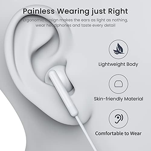 USB C Earbuds for i Phone 16 & i Pad Pro – High-Fidelity Wired Headphones with Volume Control & Mic for Google Pixel & Samsung Galaxy – Lightweight, Durable, and Comfortable for Everyday Use & Commutes – Enhanced Audio Experience
