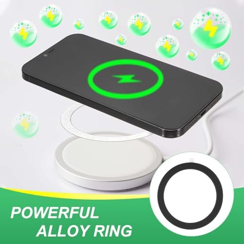 Universal Magnetic Adapter Ring Kit – 12 Ultra-Thin Yellow Metal Stickers for Enhanced Phone Case Compatibility and Wireless Charging Efficiency – Secure Adhesive Solution for Magnetic Mounts and Accessories – Easy Installation for Maximum Grip and Stability