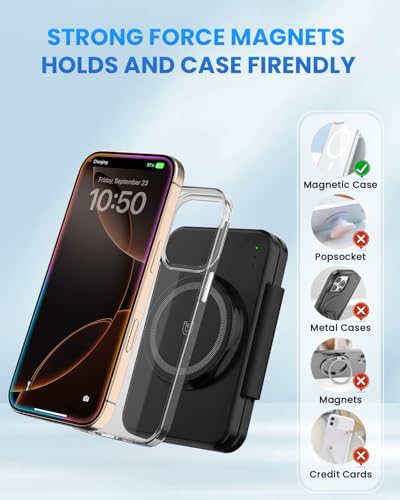 Magnetic Wireless Charging Station for i Phone 15/14/13/12 Pro Max & Apple Devices – Joy Geek 3-in-1 Fast Charger Pad for i Phone, Apple Watch Ultra 9-2, and Air Pods – Compact Design with Enhanced Compatibility and Secure Magnetic Alignment