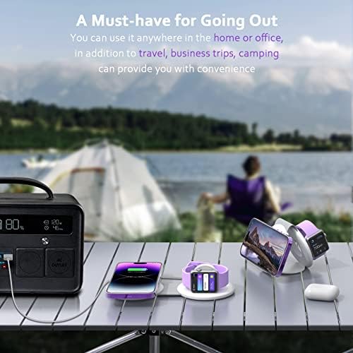 UCOMX Nano Mini Magnetic 2-in-1 Wireless Travel Charger – Compact Folding Charging Station for i Phone 12 to 16 Pro Max, Air Pods Pro, and i Watch Ultra – Effortless Multi-Device Compatibility and Fast Charging Technology for On-the-Go Professionals and Travelers