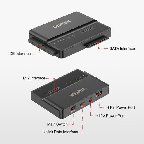 Unitek M.2 NVMe SSD Enclosure Adapter – Ultra-Fast 10 Gbps USB 3.2 Tool-Free External Hard Drive Reader, Versatile M Key Compatibility for M.2 and SATA SSDs, Compact Design for Effortless Portability and Enhanced Data Access