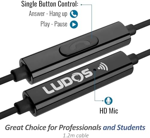 LUDOS OMNITONE USB-C Earbuds – Rich Sound Quality & Comfortable Fit for i Phone 16 & Samsung Galaxy S24 – Noise-Canceling Technology, Ergonomic Design, 5-Year Warranty – Turquoise – Perfect for Music, Gaming, and Calls with Quick USB-C Connectivity and Wide Device Compatibility