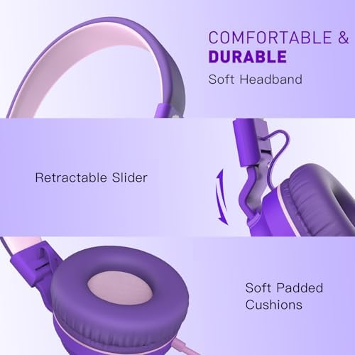 Rockpapa 950 Kids Wired Headphones – Vibrant Black and Green On-Ear Style with Built-in Microphone for Enhanced Online Learning, Foldable for Ultimate Portability, Compatible with Laptops, Tablets, and Chromebooks for Seamless Classroom Engagement and Daily Use