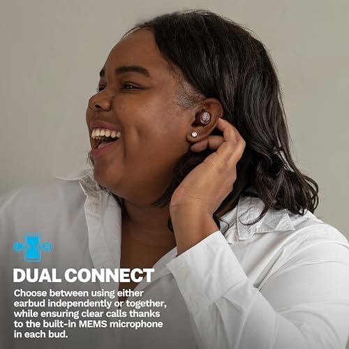JLab Go Air Tones+ True Wireless Earbuds – Ultimate Bluetooth Audio Experience with 32+ Hours Playtime, Effortless Auto Pairing, Customizable EQ3 Sound Profiles, and Touch Control Functionality in Chic Earthtone Design – Ideal for Active Lifestyles and All-Day Wear Comfort