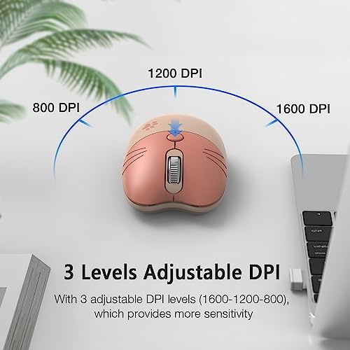 Adorable Pink Cat Wireless Silent Mouse – 2.4 GHz Plug and Play Optical Companion for Laptop & PC – Compact, Noise-Free Design Perfect for Home, Office, and Study Sessions – Cute Cat-Themed USB Nano Receiver Included