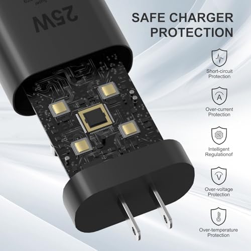 Samsung 25 W PD Super Fast USB-C Charger Block – Efficient Quick Charge Wall Adapter for Galaxy S Series, Z Fold, and Note Models – Compact and Safe Design for Ultimate Portability and Device Protection