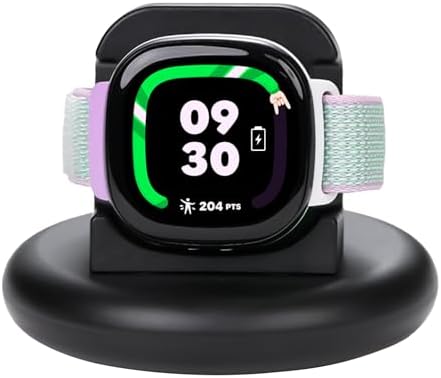 Fitbit Ace LTE Charging Dock with Secure Anti-Slip Base & 4.4 Ft USB Power Cable – Ultimate Charging Station for Kids’ Smartwatches, Travel-Friendly Design for Home & On-the-Go Use (Black)