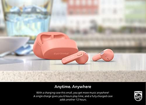 Philips T2206 True Wireless Earbuds – Compact Charging Case, IPX4 Water-Resistant Design, Enhanced Audio Mobility for Active Lifestyles, Rapid Pairing Technology, Secure Fit for Music Lovers and Fitness Enthusiasts