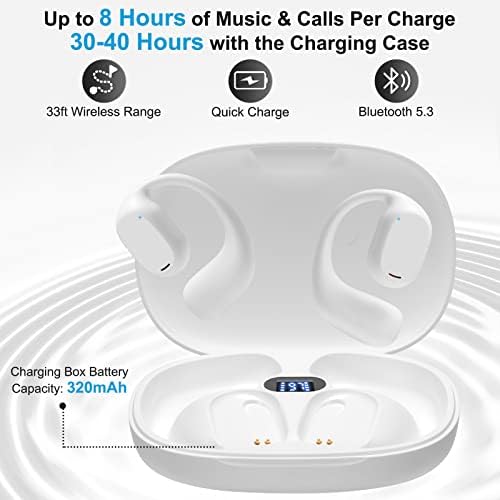Experience Boundless Freedom with VG333 Open-Ear Bluetooth Headphones: Ultra-Thin Silicone Ear Hooks for Ultimate Comfort, 70-Hour Playtime, and Immersive Bass – Ideal for Active Lifestyles with Touch Control and Next-Gen Bluetooth 5.3 Connectivity