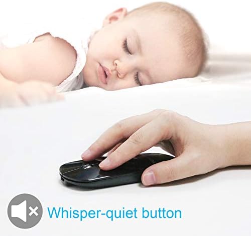 FENIFOX Slim Mini Bluetooth Mouse – Rechargeable Wireless Mouse for Laptops, PCs & Tablets – Ultra-Portable, Whisper-Quiet Design for Enhanced Focus – Perfect for Android & Windows XP Users