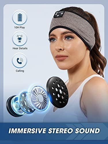 Fulext Bluetooth Sleep Headphones Headband – Ultimate Comfort for Side Sleepers, Thin HD Stereo Sound Quality – Ideal for Insomnia Relief and Travel Convenience – Perfect Gift for Men and Women – Enhanced Compatibility, Long-Lasting Battery Life for All Night Relaxation