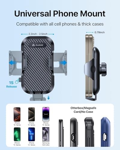 Military-Grade Adjustable Cup Phone Holder for Cars and Trucks – 2025 Enhanced 360° Gooseneck with Anti-Shake Technology for Universal Compatibility (4.0-7.0″) – Ideal for i Phone, Samsung, Pixel – Elevate Driving Experience and Safety
