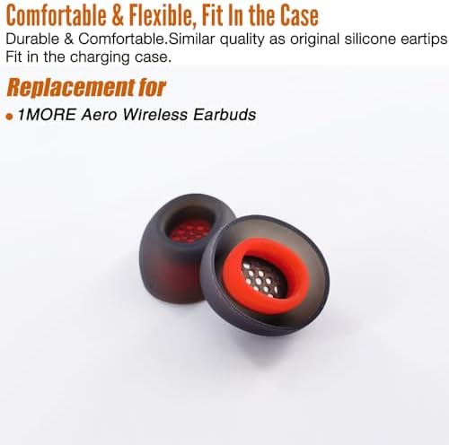 Upgrade Your Sound with Premium Silicone Eartips for 1 MORE Aero Wireless Earbuds – Unmatched Comfort, Superior Sound Isolation, and Custom Fit for Extended Listening Sessions