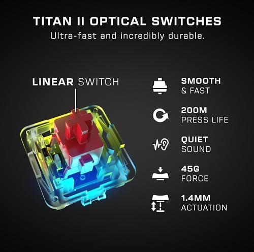 Experience Unmatched Gaming Precision with Turtle Beach Vulcan TKL Tenkeyless Mechanical Keyboard – Linear Titan Switch, Customizable AIMO RGB Lighting, Durable Aluminum Build, and Portable USB-C Connectivity for Ultimate Performance and Style