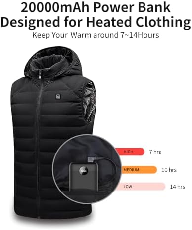 Ultimate 10000 m Ah Heated Vest Battery Pack – Fast Charging Power Bank for Heated Clothing, Stadium Seats & Outdoor Gear with LED Display – Compact & Portable Solution for Winter Adventures – Reliable Energy Source for Jackets, Pants & Camping Chairs